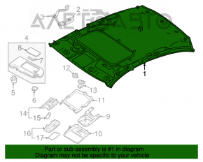 Acoperirea tavanului pentru Infiniti Q50 14- cu trapa