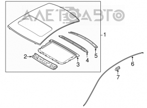 Capota stângă a acoperișului Infiniti Q50 14-