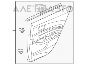 Обшивка двери карточка задняя правая Acura TLX 15-17 дорест черн