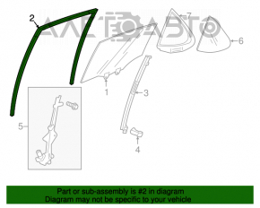 Garnitură de etanșare a geamului din spate dreapta Acura TLX 15-