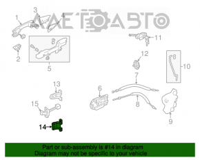 Bucla ușii față inferioară stângă Acura TLX 15-18