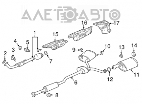 Tubul de admisie cu catalizator pentru Acura TLX 15-17 2.4