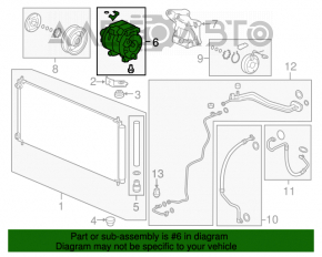 Compresorul de aer condiționat al modelului Acura TLX 15- 2.4 MC447280-9350 are o pârghie ruptă.