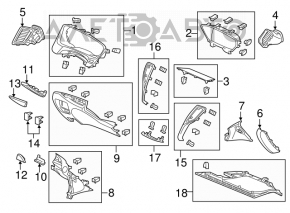 Накладка колени водителя Acura TLX 15-17 OEM