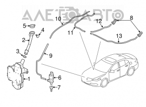 Gâtul rezervorului de spălare a parbrizului Acura TLX 15- fără capac