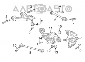 Pârghie transversală jos dreapta spate Acura TLX 15 - nou original OEM