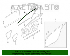 Garnitură ușă față stânga superioară Infiniti Q50 14- crom