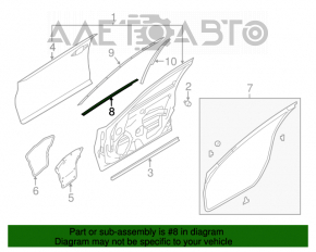 Moldură ușă-sticlă față centrală dreapta Infiniti Q50 14- crom