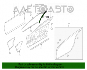 Capacul usii laterale din față stângă Infiniti Q50 14- uzat.