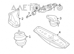 Suport motor spate Infiniti Q50 16- RWD 3.0 nou original OEM