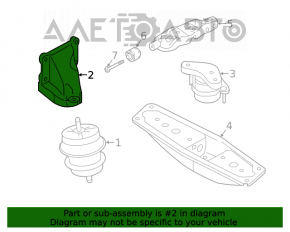 Suportul central al motorului drept al pernei de aer pentru Infiniti Q50 16- RWD 3.0