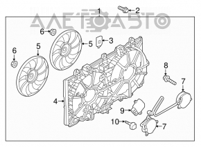 Difuzorul carcasei radiatorului asamblat pentru Infiniti Q50 16- 3.0