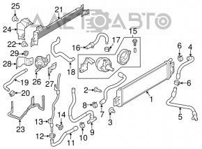 Furtunul de răcire inferior pentru Infiniti Q50 16- 3.0