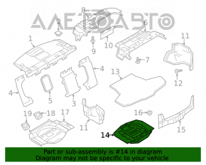 Polistiren sub instrumentul Infiniti Q50 14- fără roată de rezervă