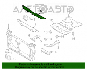 Suportul central superior al bara frontală Infiniti Q50 14-