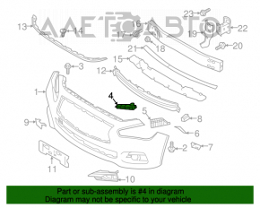 Suportul de montare a bara de protectie fata stanga sub farul Infiniti Q50 16-