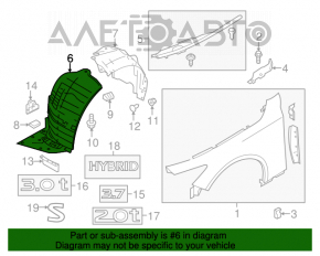 Bara de protecție față dreapta Infiniti Q50 14- partea din față, ruptă.