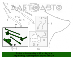 Trapezul de curățare a parbrizului cu motor pentru Infiniti Q50 14-