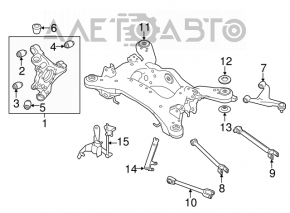 Maneta superioară din spate dreapta Infiniti Q50 14- cu articulație sferică, airbag de înlocuit.