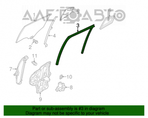 Garnitura de geam spate stânga Mazda 3 14-18 BM