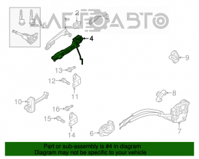 Mecanismul manetei ușii din față dreapta pentru Mazda 3 14-18 BM.