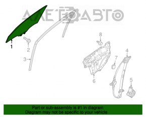 Geamul ușii din față dreapta Mazda 3 14-18 BM