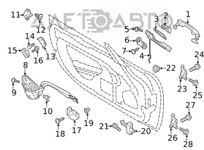 Manerul exterior de la ușa din față dreapta Mazda 3 14-18 BM