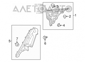 Capac spate dreapta inferioara Mazda 3 14-18 BM, negru, zgarieturi