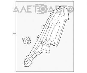 Накладка задней стойки левая нижняя Mazda 3 14-18 BM черн, царапины