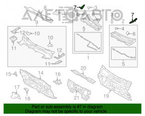 Garnitura de etanșare a ștergătoarelor de pe grila dreapta Mazda 3 14-18 BM