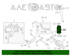 Пружина задняя правая Mazda 3 14-18 BM жесткость желт. голуб