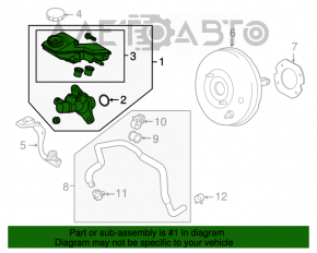 Главный тормозной цилиндр с бачком Mazda 3 14-18 BM 2.0 2.5 АКПП