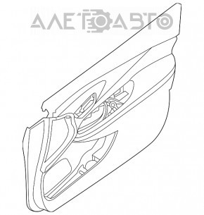 Capacul ușii, cartela din față dreapta Nissan Murano z52 15-17 piele maro.