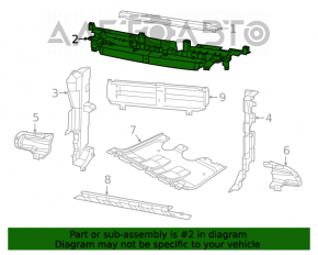 Дефлектор радиатора верхний Jeep Cherokee KL 19- 2.0, 3.2