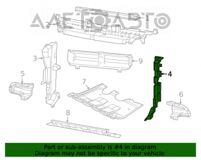 Deflectorul radiatorului stânga Jeep Cherokee KL 19- 2.0 nou neoriginal