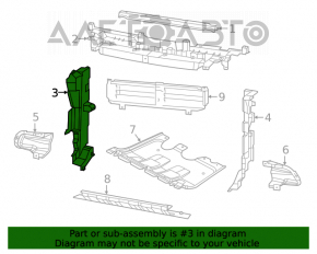 Deflectorul radiatorului dreapta pentru Jeep Cherokee KL 19- 2.0, nou, neoriginal