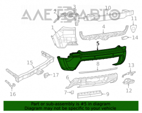 Bara spate goală Jeep Cherokee KL 19-21, structură, cu senzori de parcare, zgârieturi.