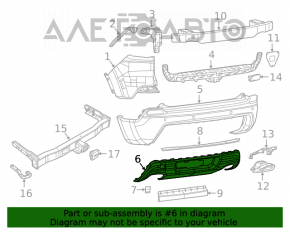 Capacul de bara spate inferior pentru Jeep Cherokee KL 19-21 cu 2 tuburi, structura, cu insertii cromate, pentru carlig de remorcare, nou, neoriginal