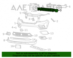 Absorbantul de impact al bara fata pentru Jeep Cherokee KL 19-21 fara carlig de tractare.