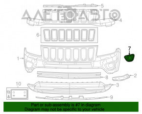 Rama dreapta a farului pentru Jeep Compass 11-16, structura noua, neoriginala, SIGNEDA.