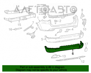 Бампер задний голый нижняя часть Jeep Compass 17- парктрон, под губу,
