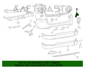 Крепление заднего бампера внешнее левое Jeep Compass 17- надлом
