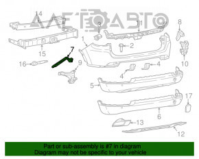 Suportul pentru bara spate dreapta exterioră Jeep Compass 17- nou, neoriginal.