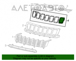 Хром вставка в решетку радиатора Jeep Compass 17- 7G