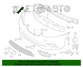 Montare aripa stângă a barei față Nissan Sentra 16-19 restilizat.