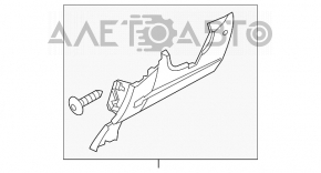 Накладка колени водителя Ford Focus mk3 13-18 черная, слом креп