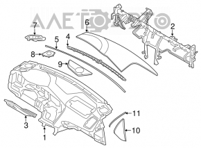 Panoul frontal fără AIRBAG pentru Kia Optima 14-15, negru.