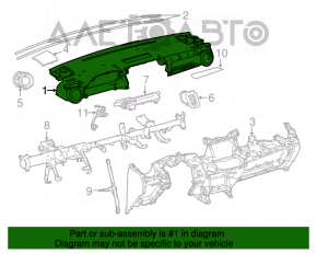 Panoul frontal al torpilei fără AIRBAG Toyota Rav4 13-15 bej.