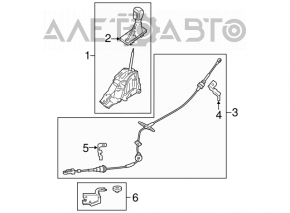 Schimbătorul de viteză al cutiei de viteze Ford Escape MK3 17-19 1.5, 2.0, 2.5