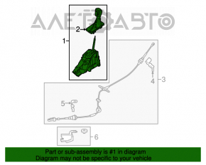 Schimbătorul de viteză al cutiei de viteze Ford Escape MK3 17-19 1.5, 2.0, 2.5